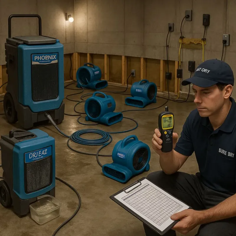 Structural Drying and Dehumidification process in Newport News, VA